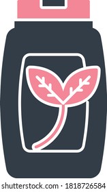 Herbal Lotion Concept, Plant Extract Organic Makeup Foundation Vector Icon Design, Beauty and cosmetic products Symbol on White background