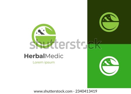 Herbal medic for pharmacy logo icon design