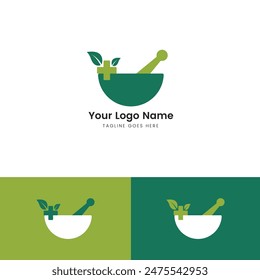 Herbal Medical logo design green leaf symbol homeo natural treatment vector 