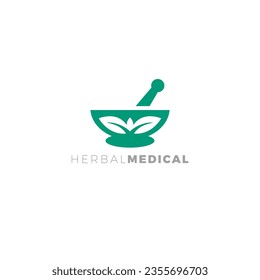 Herbal Medical Logo Design. Pharmacy Logo Eco Green Vector Design