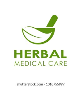 Herbal Medical Logo Template Illustration.