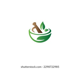 Herbal Medical And Pharmacy Logo Icon Design Vector Concept Template.