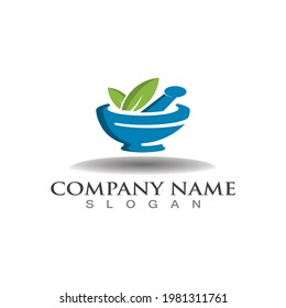 Herbal Medical traditional of pharmacy clinic vector logo design template 
