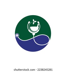 Herbal medical vector logo design template. Pharmacy and medical logo concept.