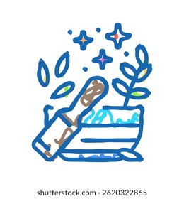 herbal medicine acupuncture doodle icon sketch vector. herbal medicine acupuncture sign. isolated symbol illustration