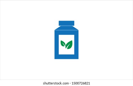 Herbal medicine bottle flat vector logo