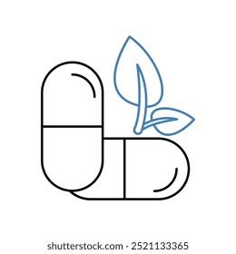 herbal medicine concept line icon. Simple element illustration. 
herbal medicine concept outline symbol design.