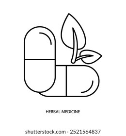 herbal medicine concept line icon. Simple element illustration. 
herbal medicine concept outline symbol design.