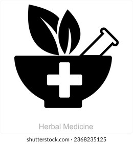 Concepto de ícono de la Medicina Herbaria y las hierbas