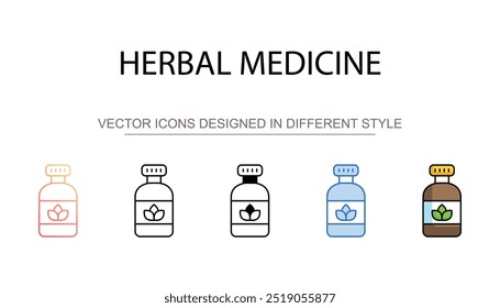 Diseño de icono de medicina herbaria con fondo blanco Ilustración de stock