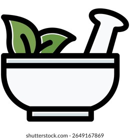 herbal medicine icon in flat outline offset style