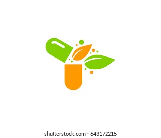Herbal Medicine Icon Logo Design Element