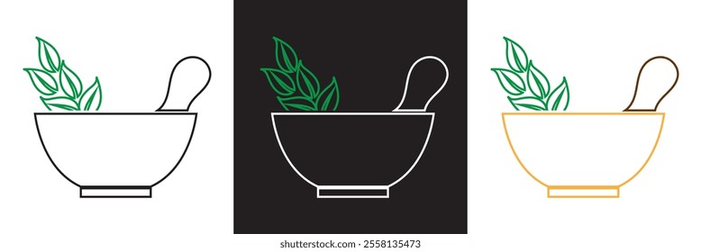 Herbal Medicine  icon set.  isolated on white and black background. EPS 10