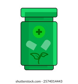 herbal medicine icon, simple flat style, illustration, logo sign symbol pictogram template, for ui or ux isolated on white for mobile app, editable	