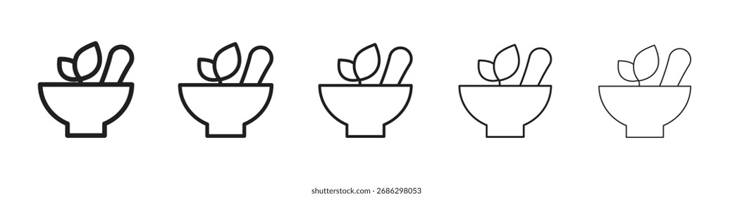Conjunto de Vector simple de icono de medicina herbal. Ilustración gráfica