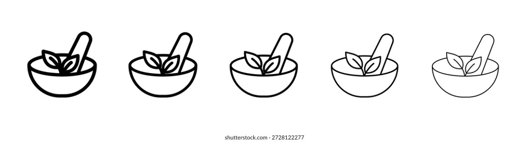 Vector de icono de medicina herbaria en pictograma lineal de trazo editable