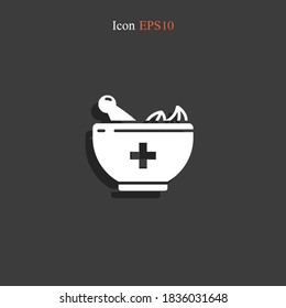 Herbal medicine icon. Vector illustration EPS 10.