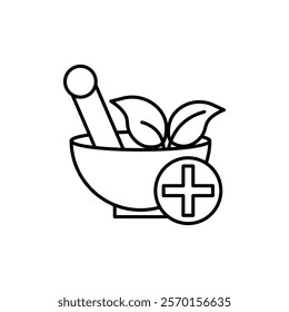 Herbal medicine icon Vector logo set flat