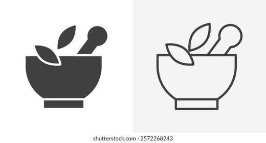 Herbal medicine icons. flat and line style set