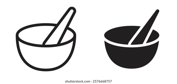 Herbal Medicine icons in outline and stroke versions