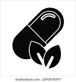 Iconos de la medicina herbaria. Ilustración vectorial sólida simple