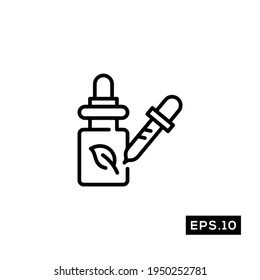Herbal medicine line icon. Alternative Health care Icon or logo vector illustration