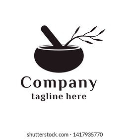 herbal medicine logo design flat style