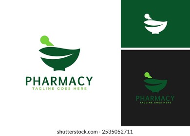 Medicina herbaria logo diseño Vector Plantilla ilustración idea