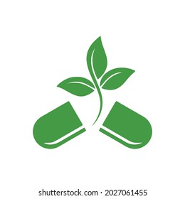 Herbal medicine logo vector design template.