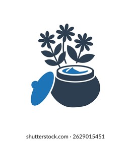 Herbal Medicine Pot Icon Isolated On White Background