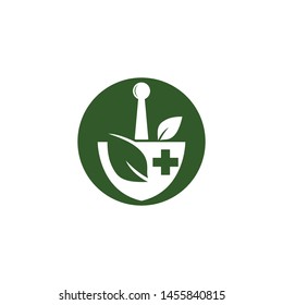 Herbal medicine symbol vector icon illustration
