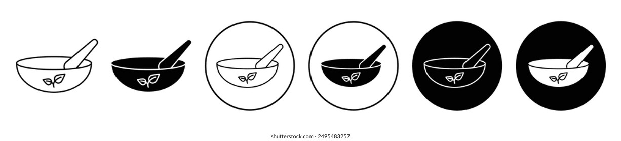 Conjunto de iconos de Vector de línea delgada de Herbal Medicine.