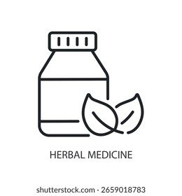 Medicina herbal linha fina de ícones de vetor.