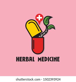 herbal medicine in unique cartoon style 