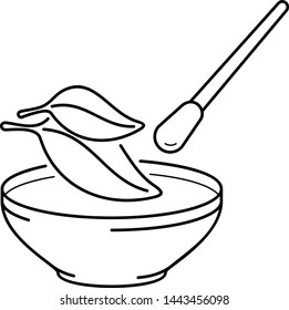 Herbal medicine. Vector flat outline icon illustration isolated on white background.