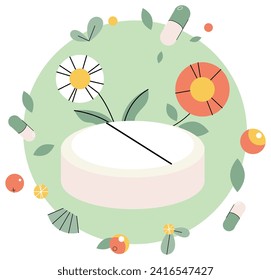 Herbal medicine vector illustration. Healing is dance between herbal medicine and melody natures cure Natures embrace in herbal medicine fosters wholesome and healthy lifestyle Wellness is symphony