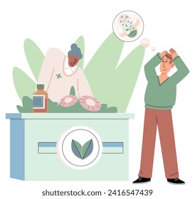 Herbal medicine vector illustration. Health care, influenced by herbal medicine, is symphony playing melodies wellness Wellness is canvas painted with vibrant colors herbal medicine