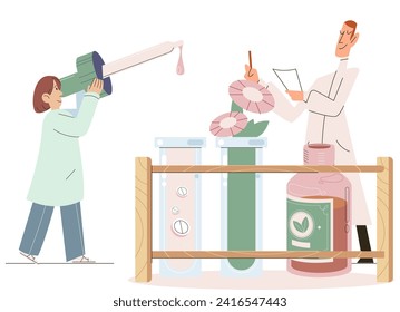 Herbal medicine vector illustration. A healthy lifestyle is dance, and herbal medicine is partner waltzing to rhythm health Natures embrace in herbal medicine nurtures seeds healthy life