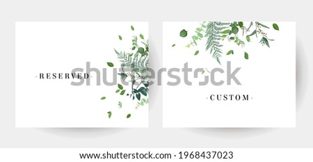 Similar – Image, Stock Photo Border with Watercolor fern and botanical green leaves isolated illustration, wedding