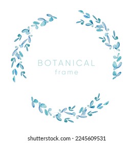 Herbal minimalistic vector frame. Watercolor Hand painted branches on white background. Greenery wedding invitation. Watercolor style. Natural card design. All elements are isolated and editable.