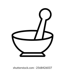 Herbal Mortar line icon , vector, pixel perfect, illustrator file