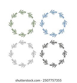 HERBAL NATURAL FRAMES DESIGN ELEMENTS COLLECTION ISOLATED ON WHITE