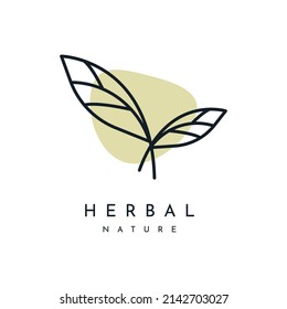 Herbal nature leaf logo design
