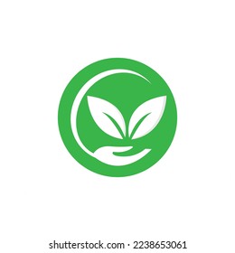 Herbal organic natural health nature logo with vector leaves set