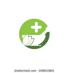Herbal pharmacy health logo vector