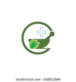 Herbal pharmacy health logo vector