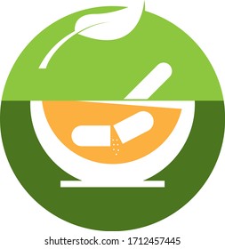 Herbal pharmacy icon and symbol template