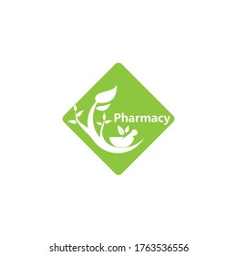 Herbal pharmacy icon and symbol template