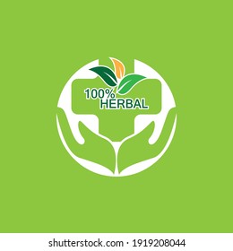 Herbal pharmacy icon and symbol template