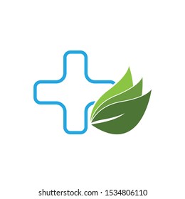 Herbal pharmacy icon and symbol vector illustration